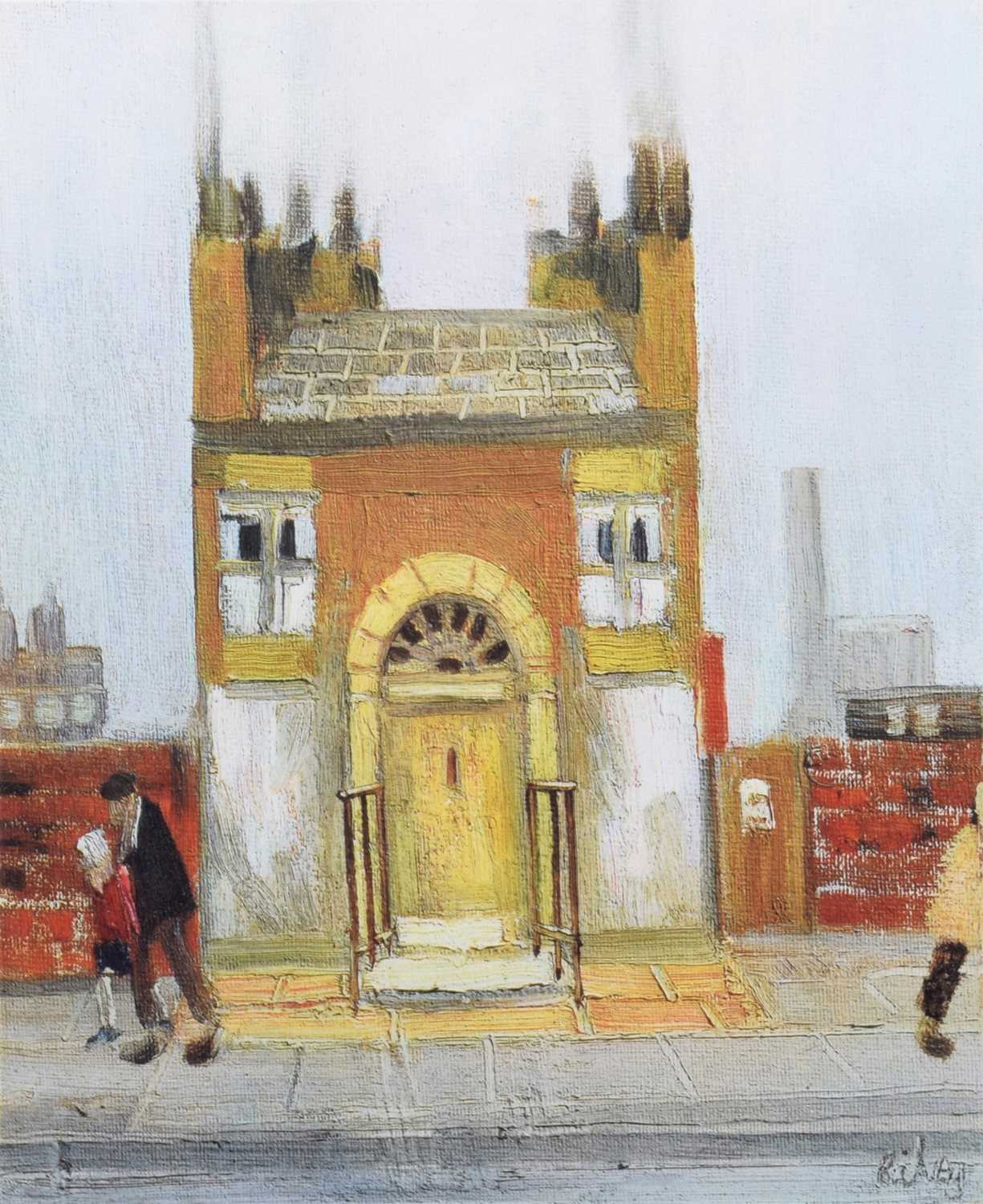 Harold Riley (British 1934-) "The Yellow Door", signed print.