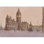 Marc Grimshaw (British 1957-) Manchester Town Hall, pastel.