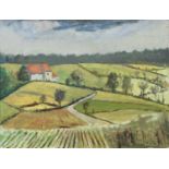 Tom Malone (British 1913-1986) French rural landscape, oil.