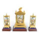 19th French three-piece clock garniture