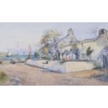 Joseph Hughes Clayton (exh. 1891-1929) Beach scene with cottage