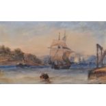 English School (19th century) Maritime studies, watercolours (2).