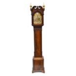 20th-century mahogany miniature longcase clock