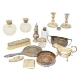 A large selection of silver items,