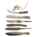 Collection of Middleton part forged blades and a Green River knife.