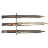 Three Belgian bayonets