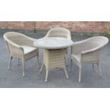 Bramblecrest woven garden furniture 3 chairs and a bistro table