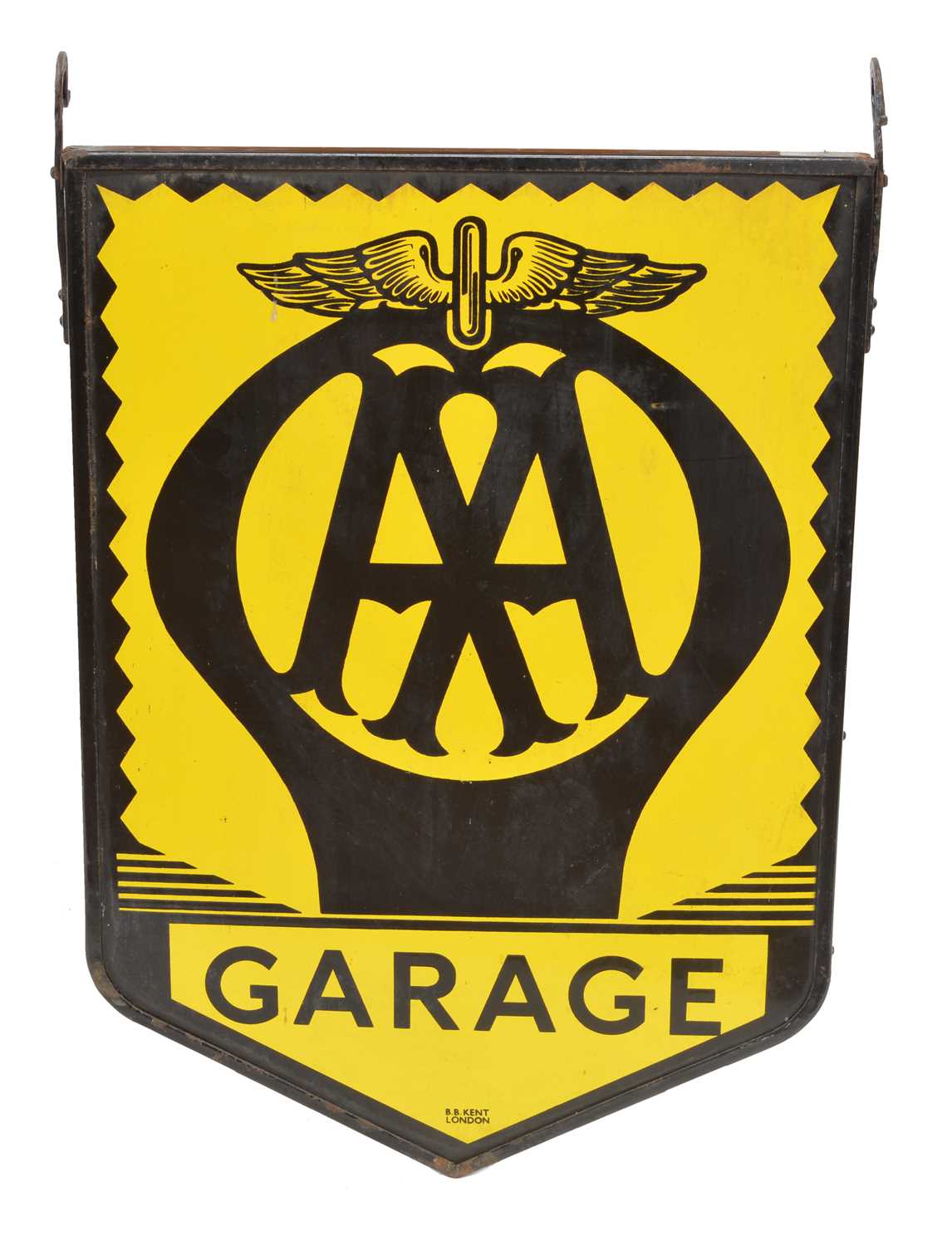 Double-sided AA Garage enamel sign