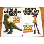 Two large double-sided vinyl Toy Story banners