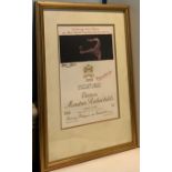 A Framed Print of the Chateau Mouton Rothschild 1990 Vintage Label