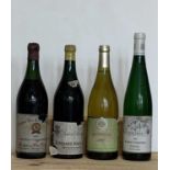 4 Bottles Mixed Lot Mature Red and White Burgundy with Estate Mosel Wine