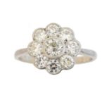 A diamond cluster ring,