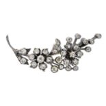 A late Victorian diamond floral brooch,