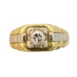 An 18ct gold diamond single stone ring,