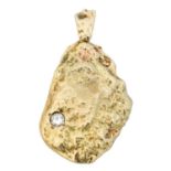A diamond 'gold nugget' pendant,
