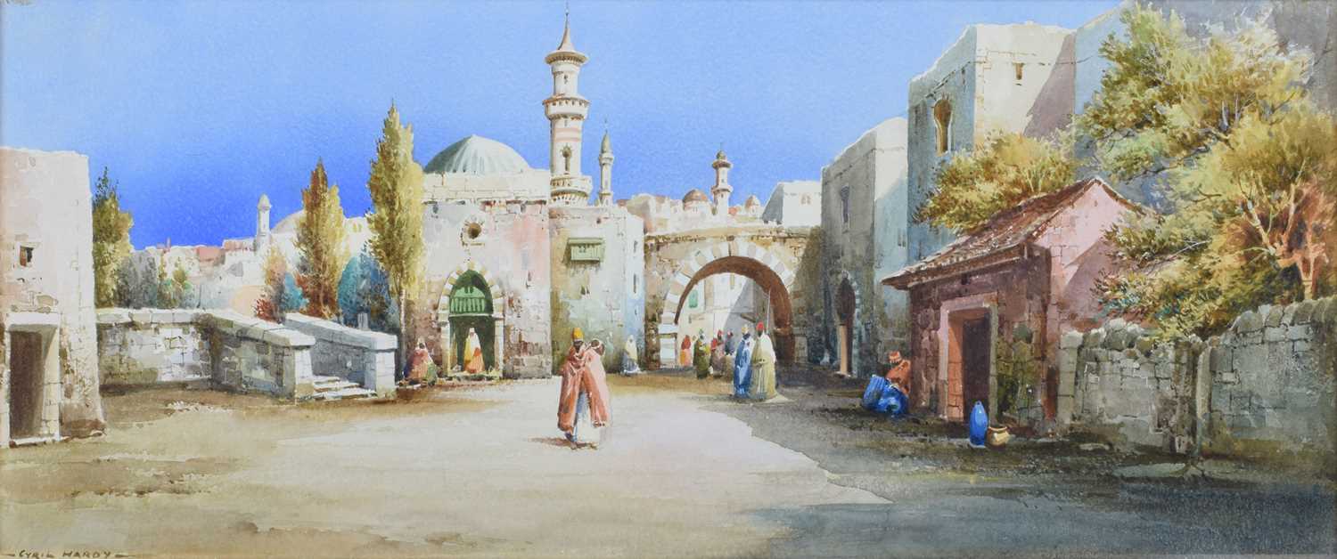 Cyril Hardy (British 1889-1951) North African street scene with figures, watercolour.