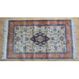 20th century Kerman silk rug