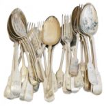 A selection of silver flatware,