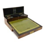 Victorian walnut veneered tabletop writing box