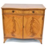 Mid 20th century mahogany serpentine front side cabinet