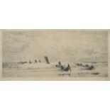 William Lionel Wyllie R.A. (1851-1931) "Cobles at Newbiggin, Northumberland", signed etching.