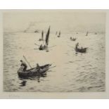 William Lionel Wyllie R.A. (1851-1931) "Lobster Fishers", signed etching.