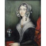 English School (18th/19th century) Portrait of a lady, minature.