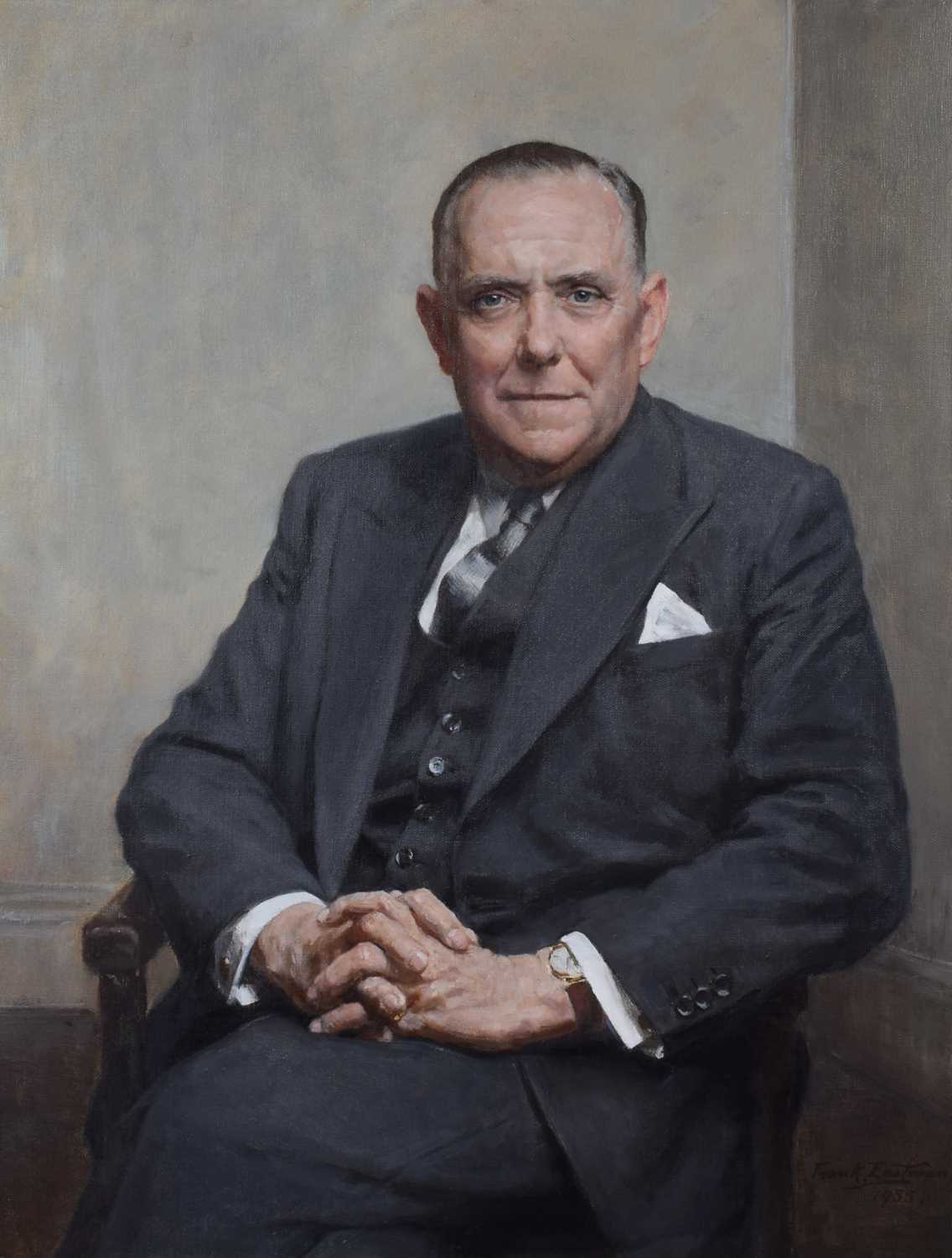 Frank Samuel Eastman (British 1878-1964) Portrait of a seated gentleman, oil.
