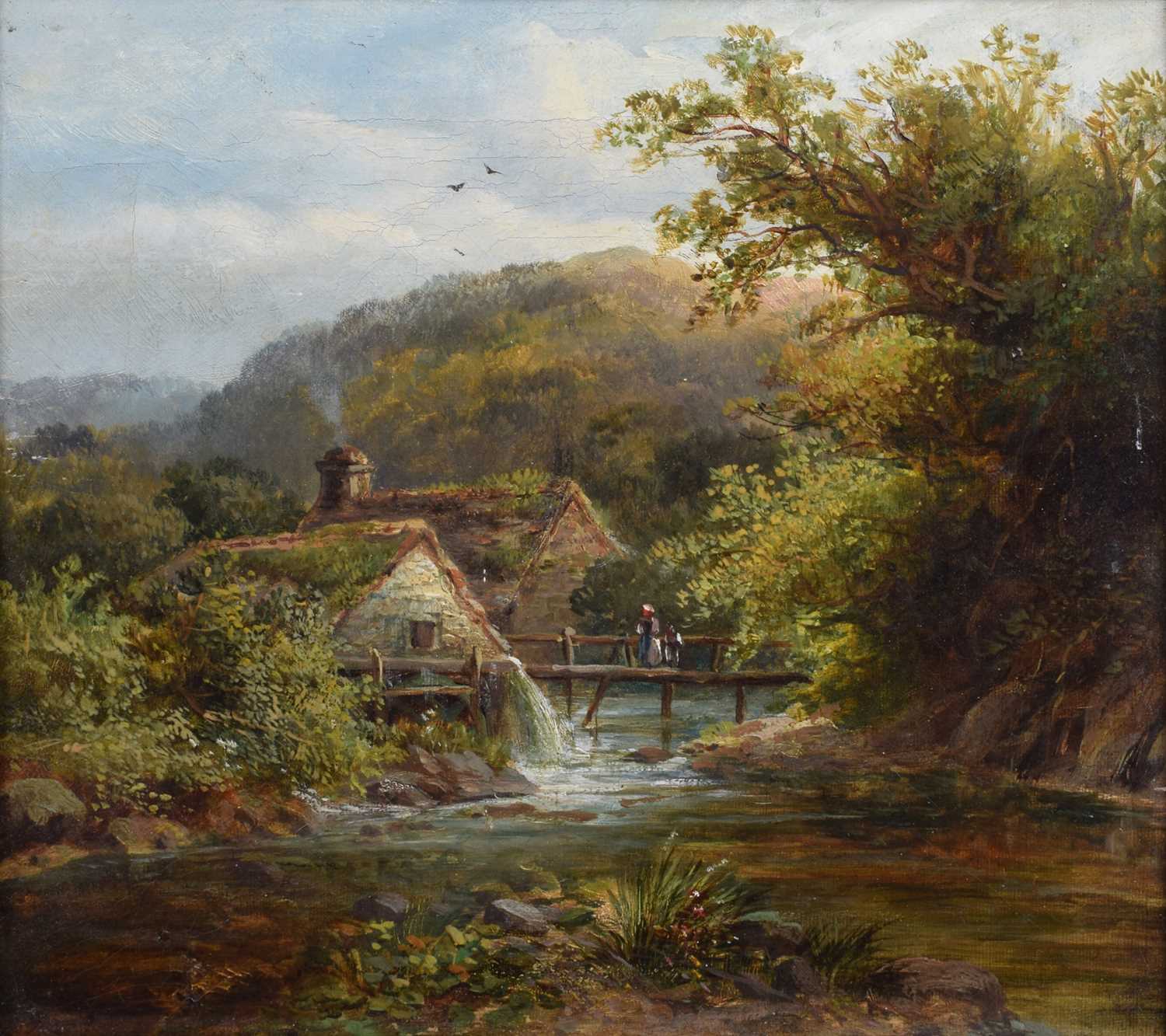 British School (19th century) "Mill on the Arran, North Wales", oil.