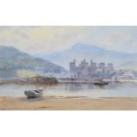 Warren Williams A.R.C.A. (British 1863-1941) "Conwy Castle from Deganwy Shore", watercolour.