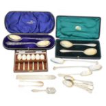 A selection of silver flatware,