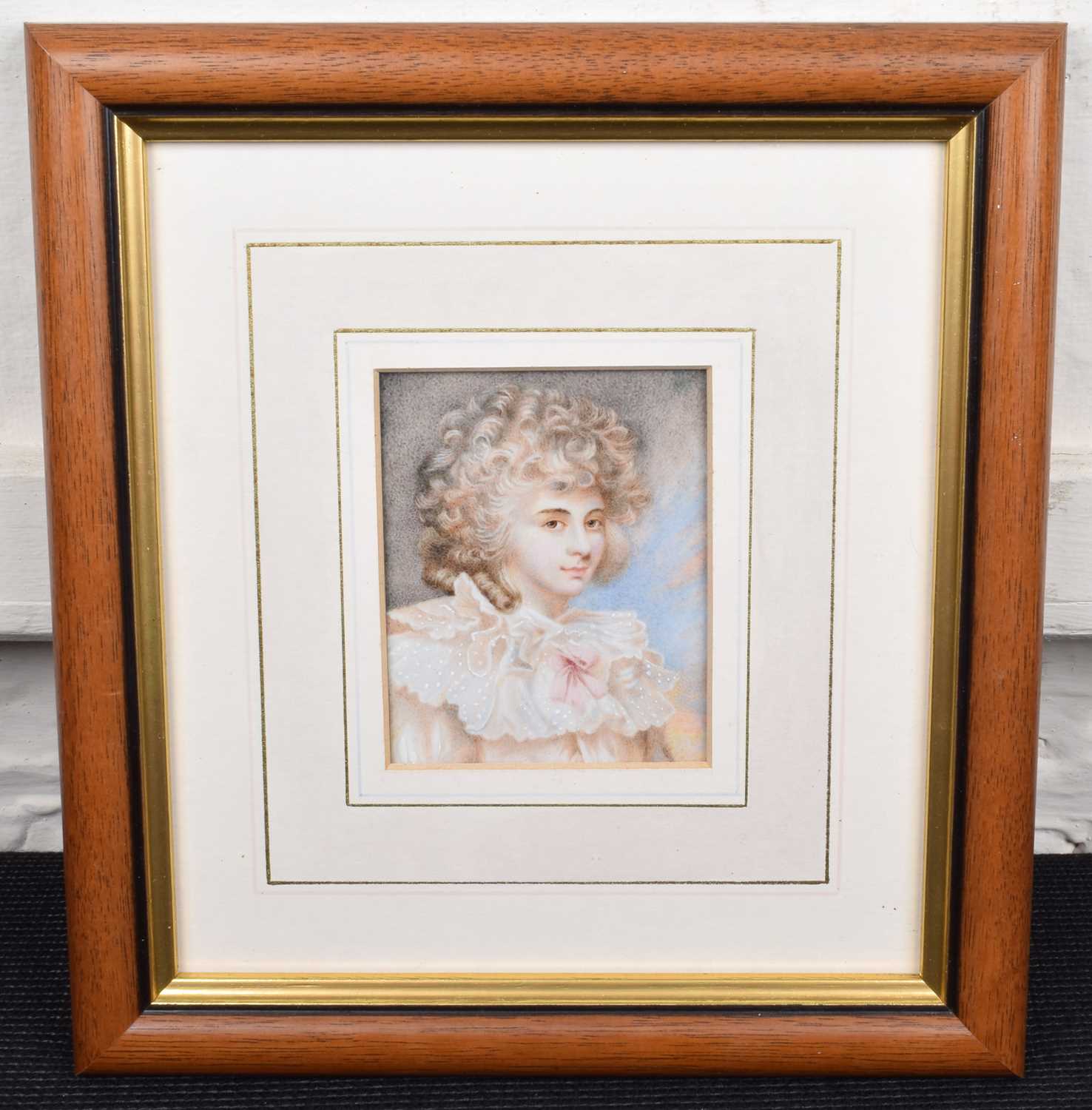After Sir Joshua Reynolds, "Lady Elizabeth Foster" and "Lady Lavinia Bingham", miniatures (2). - Image 3 of 4