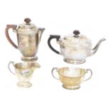 A George VI silver four piece teaset,