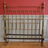 Late 19th-century brass and iron bedstead.
