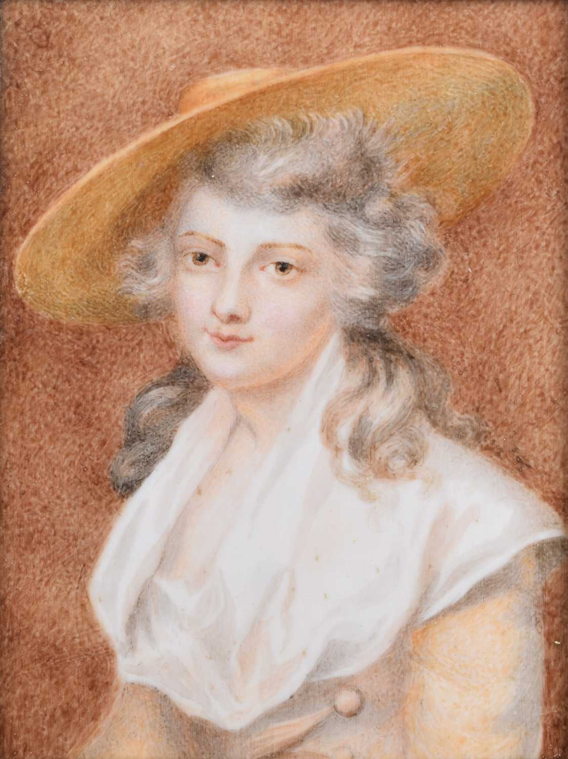 After Sir Joshua Reynolds, "Lady Elizabeth Foster" and "Lady Lavinia Bingham", miniatures (2). - Image 2 of 4