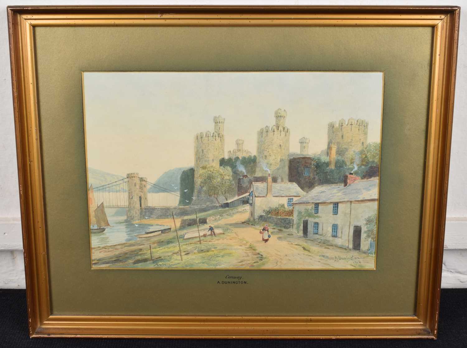 Albert Dunington (British 1860-1928) "Conwy Castle", watercolour and pencil. - Image 2 of 2