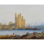 John Chessell Buckler (British 1793-1894) "Caernarvon Castle", watercolour.