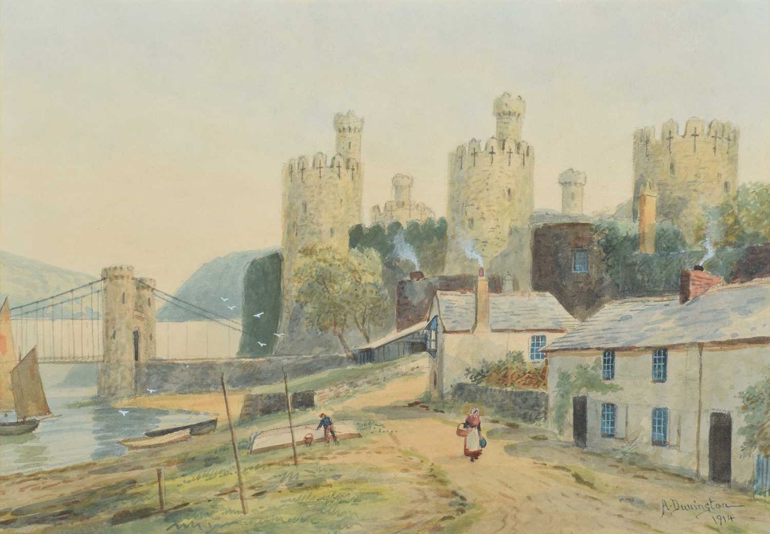 Albert Dunington (British 1860-1928) "Conwy Castle", watercolour and pencil.