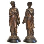 Two classical female bronzes after Leon Pilet