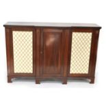 Mid-20th-century mahogany breakfront side cabinet