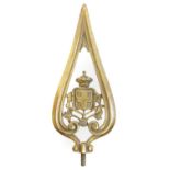 Italian brass standard or flag staff top