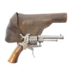 Belgian pinfire revolver with holster