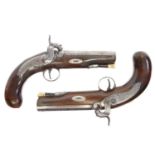 Pair of percussion pistols by Wadsworth of London