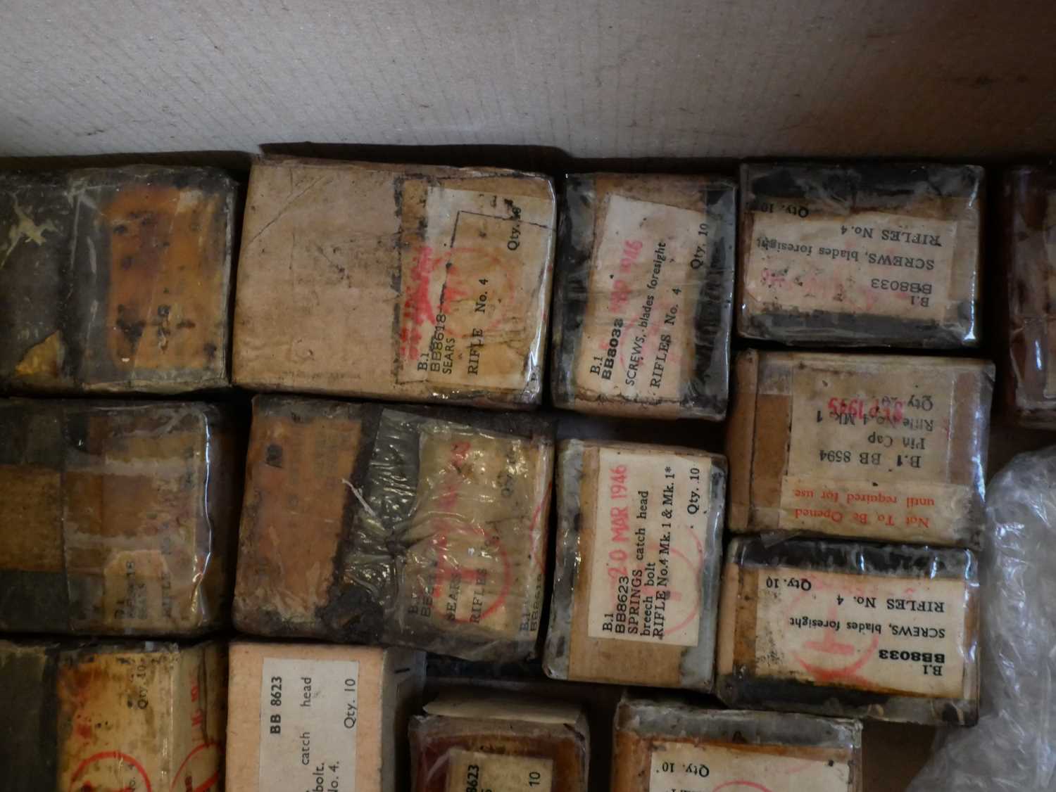 Collection of Lee Enfield SMLE rifle spare parts, some in the original packing boxes. - Image 5 of 7