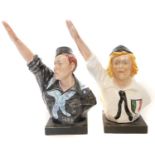 Pair of Italian Youth Facist pottery figures