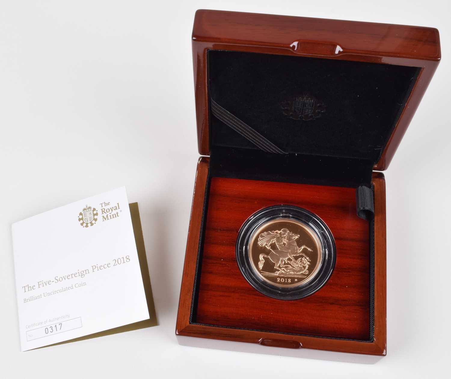 2018 Royal Mint, The Five-Sovereign Piece, Brilliant Uncirculated.