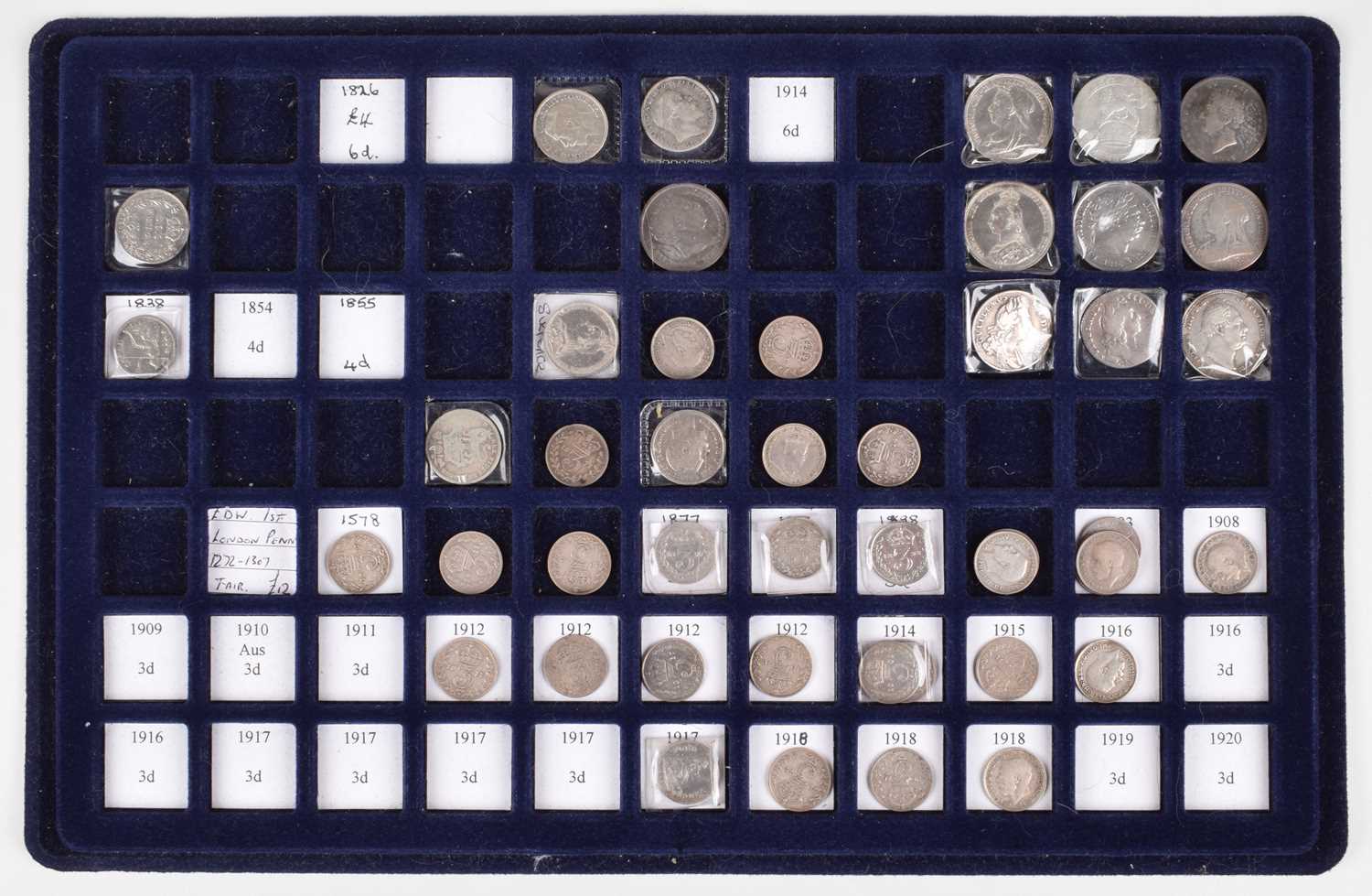 Five trays of mostly silver assorted historical coinage dating back to Edward I. - Image 4 of 5