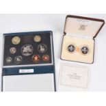 Two modern Royal Mint silver proof and annual coin sets (2).