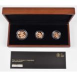 Elizabeth II, United Kingdom, 2013, The Sovereign Three-Coin Gold Proof Premium Set, Royal Mint.