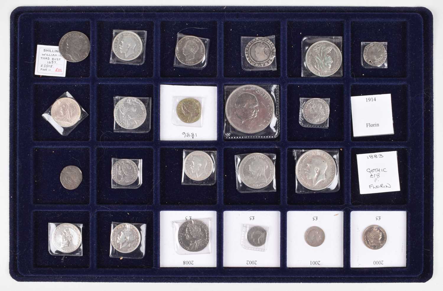 Five trays of mostly silver assorted historical coinage dating back to Edward I. - Image 3 of 5